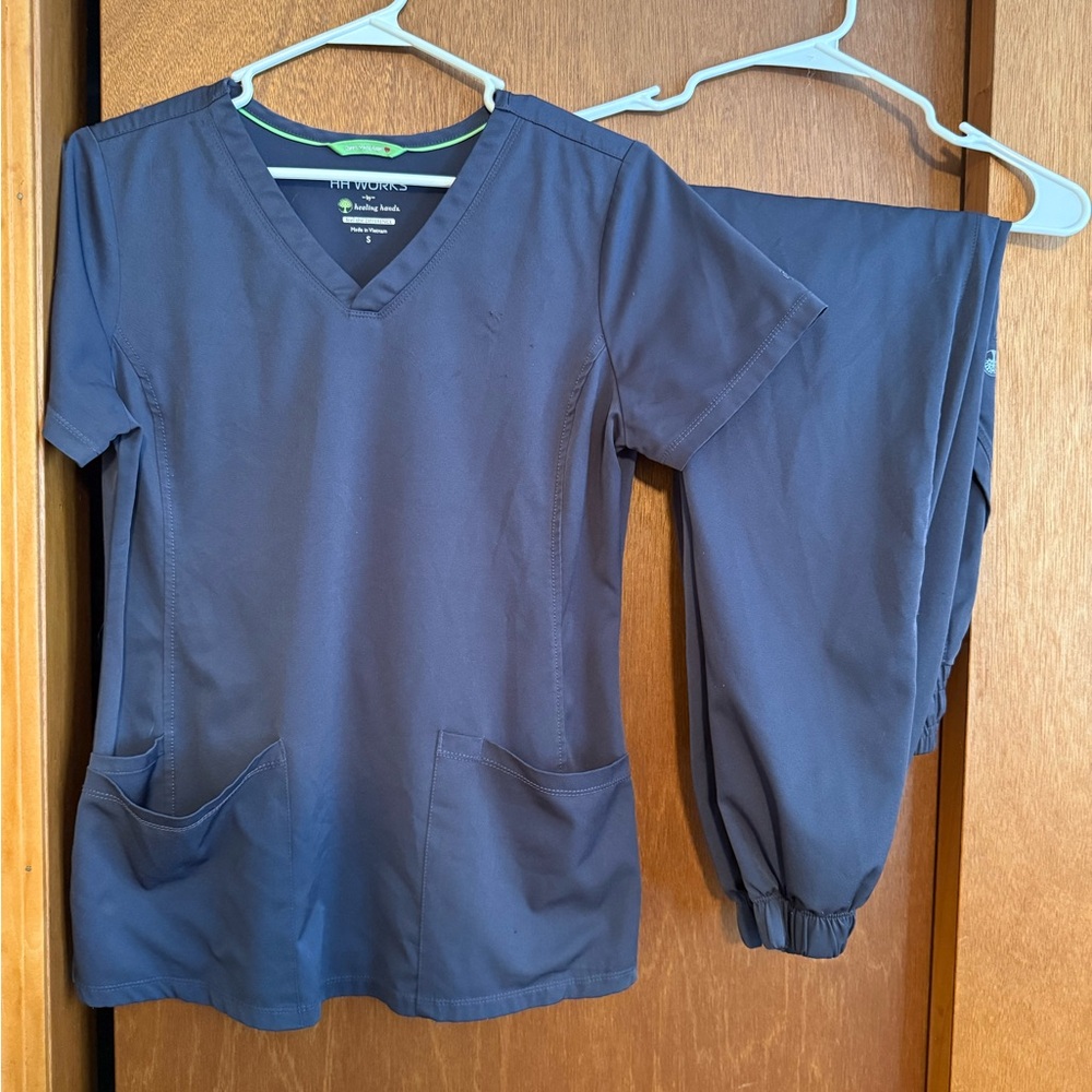 Healing Hands Gray Scrub Set